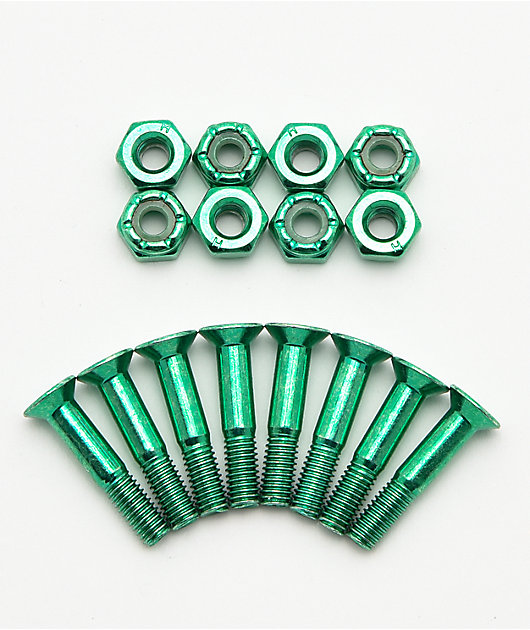Rush Green Anodized 1" Skateboard Hardware